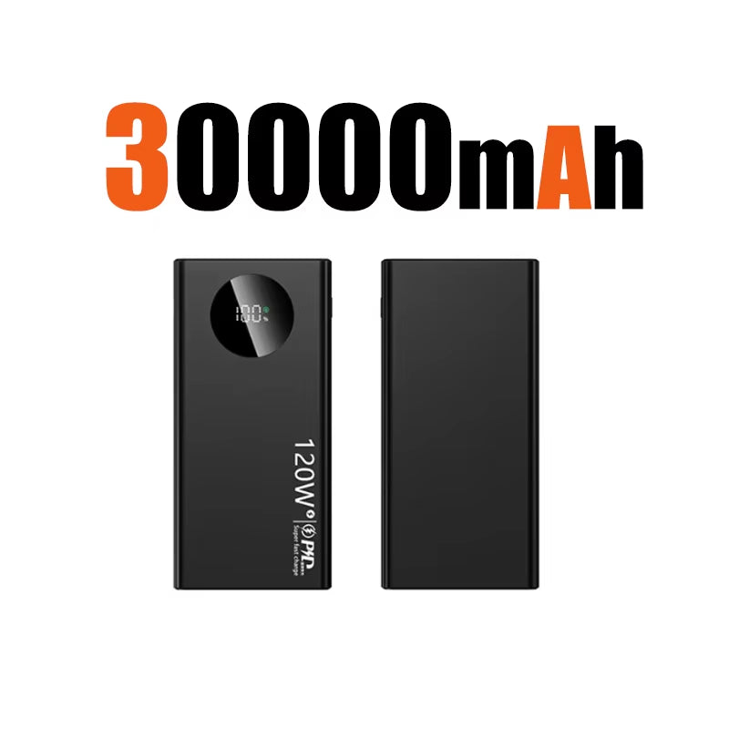 120W 50000Mah High Capacity Power Bank Fast Charging Powerbank Portable Battery Charger for Iphone Samsung Huawei 2024